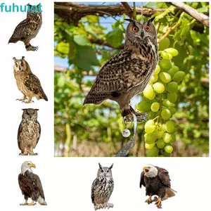 FUHUIOT Bird Repel Owl Scarecrow, Hình Chữ Nhật Có Chuông Thiết Bị Sợ Chim Giả, Chuông Gió Cú Chống Thấm Nước Treo Chim Repeller Ban Công