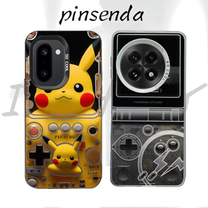“Thiết kế máy chơi Game Pikachu ” Ace 6 6T Ace 5 Pro MicroMatte Hard Back Soft Edges Vỏ điện thoại cho OnePlus 15 15T 13 13T 13R Ace3 Pro Ace2 Nord 5 Ace 3 / 2 1 + 12 / 11 / 10 / Chống sốc 1 + Cover
