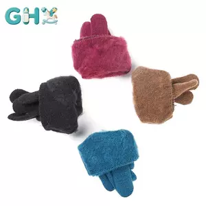 GHX Mùa Đông Mới Nam Nữ Găng Tay Dệt Kim Cashmere Mùa Thu Tay Ấm Hơn Thiên Lót Full Ngón Găng Tay Trượt Tuyết Cổ Tay Ngắn VN