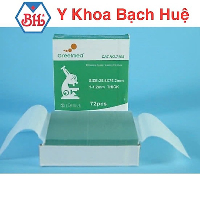Hộp 72 miếng lam kính mờ, lam kính nhám 7105, lam kính trong, lanh kính trơn 7102.