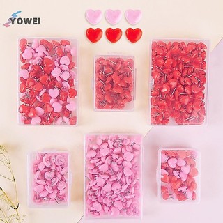 YOWEI Ins Tình Yêu Hình Trái Tim Đẩy Chân Màu An Toàn Push Pin Cork Board Thumb Tack Wall Pins Trường Văn Phòng Phẩm Văn Phòng Ràng Buộc Tiếp Liệu VN