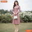 Đầm thiết kế BEMINE cổ trụ có dây nơ tay dài dáng chữ A phù hợp đi làm-B302