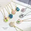 Vòng cổ mặt dây chuyền PYCOU, Vòng cổ mặt dây chuyền Zircon không phai màu Trang trí hình ảnh có thể mở được, Khung mở sang trọng bằng thép titan Vòng cổ tráng men cổ điển dành cho nữ