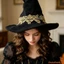 Mũ phù thủy Halloween Mũ phù thủy hóa trang có đính ren