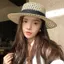 Mũ Rơm PYCOU, Mũ Chống Nắng Mùa Hè Vành Rộng Có Thể Điều Chỉnh, Ruy Băng Thông Thường Trang Trí Chống Tia UV Thanh Lịch Flat Top Mũ Dành Cho Nữ