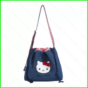 HT3 HELLO KITTY Túi Đeo Vai Nữ Thời Trang Dung Tích Lớn Dây Rút Túi Đeo Ngang Hoạt Hình Túi Tote TH3
