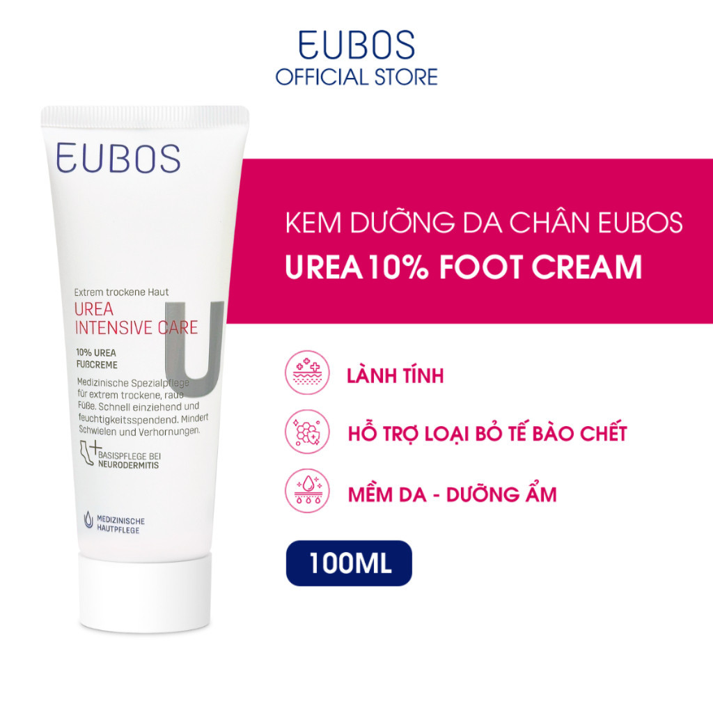 Combo Kem Dưỡng Da Tay EUBOS 25ml Và Kem Nứt Gót Dưỡng Da Chân UREA 10% 100ml Dưỡng Ẩm Chuyên Sâu