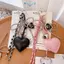 E-WOITD Da PU Trái Tim Và Nơ Móc Khóa Có Dây Dệt Thời Trang Handmade Túi Charm Đa Năng Chìa Khóa Dành Cho Nữ E-WOITD
