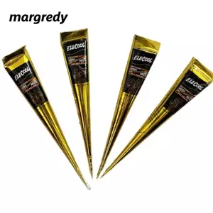 MARGREDY Henna Paste Cone, Kem xăm Henna nâu đen bán vĩnh viễn, Nghệ thuật cơ thể Dễ sử dụng Tạm thời Hình xăm tạm thời Dán hình xăm tạm thời Hình xăm tạm thời