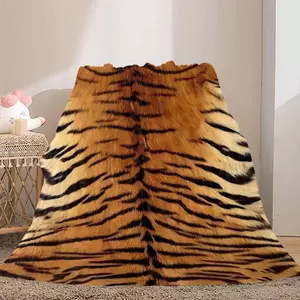 T Tiger Họa Tiết Flannel Chăn Điều Hòa Không Khí Chăn Da Báo In Văn Phòng Nghỉ Trưa Chăn Ngủ Phòng Khách Flat In Sofa