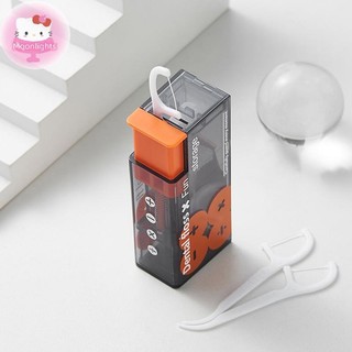 Moonlights Hộp Bảo Quản Bóng Tự Động Chăm Sóc Vệ Sinh Răng Miệng Hộp Đựng Bóng Di Động Tiện Lợi Với 10 Chiếc Floss EN