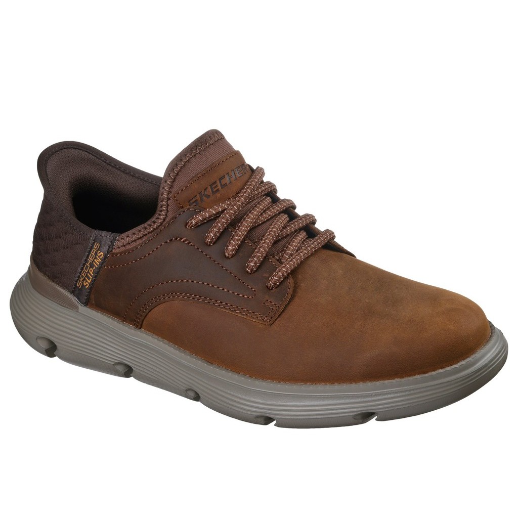 Giày Skechers Oxford chính hãng Slip-ins Garza Gervin Brown - Nâu