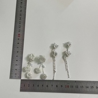 1 đôi bông tai tua rua hoa, nữ phong cách rừng