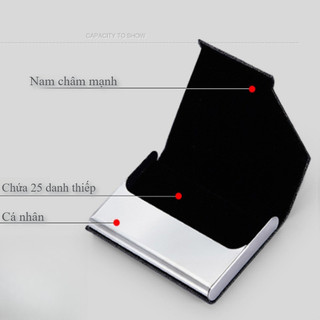 Hộp Đựng Thẻ Thép Không Gỉ & Da PU, Nam Tính & Sang Trọng, Chịu Lực Tốt, Lý Tưởng Cho Doanh Nhân