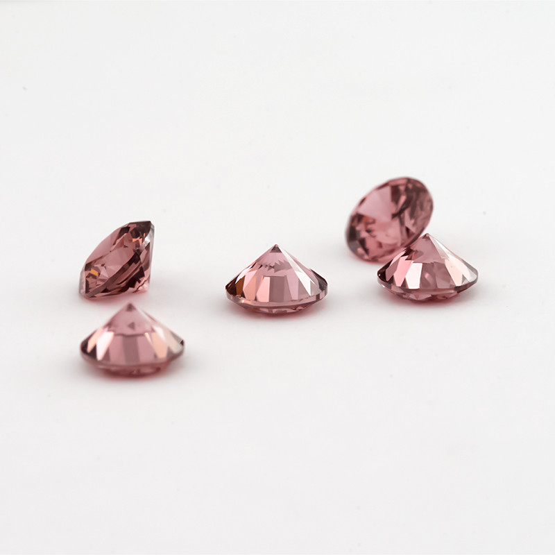 Đá CZ màu Rhodolite cắt tròn 15 hoặc 30 viên từ 3.25mm đến 10mm, phù hợp DIY trang sức