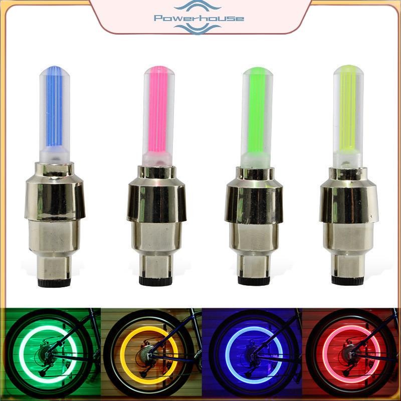 POWER Neon Xe Đạp Nói Đèn Đường Lốp Xe Vòi Phun Nắp Van Đèn Xe Đạp Phụ Kiện Đi Xe Đạp.