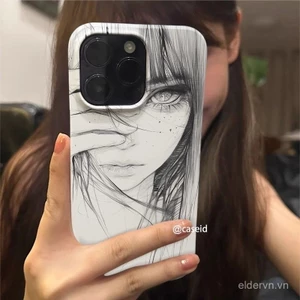 Liuhai Girl Apple 16Pro Ốp Lưng Điện Thoại Thích Hợp Cho iPhone15promax Ốp Cứng 14 Phim 13 Siêu Dễ Thương 12 Niche x P67E