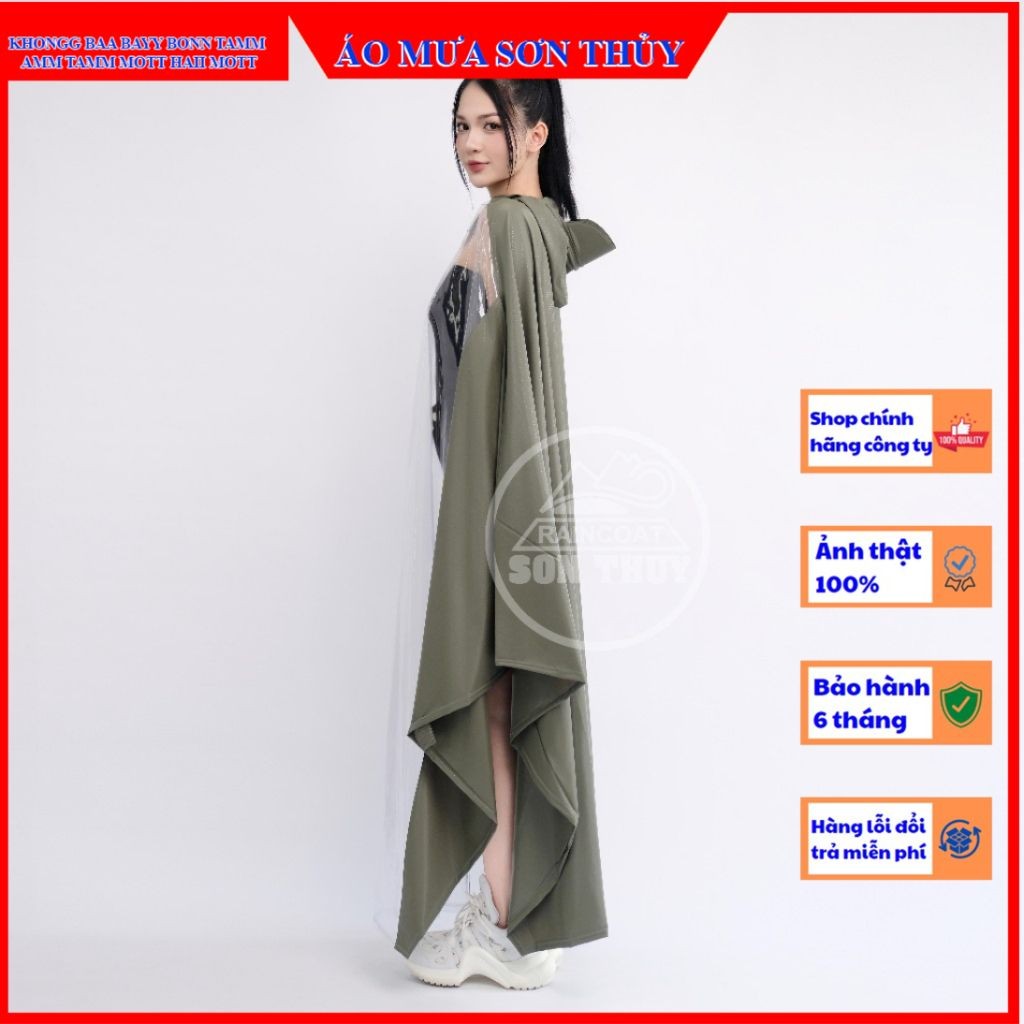 Sơn Thuỷ áo mưa trong suốt nửa trước, tiện lợi quan sát đồng hồ, tốc độ, điện thoại, chở trẻ em phía trước, siêu rộng