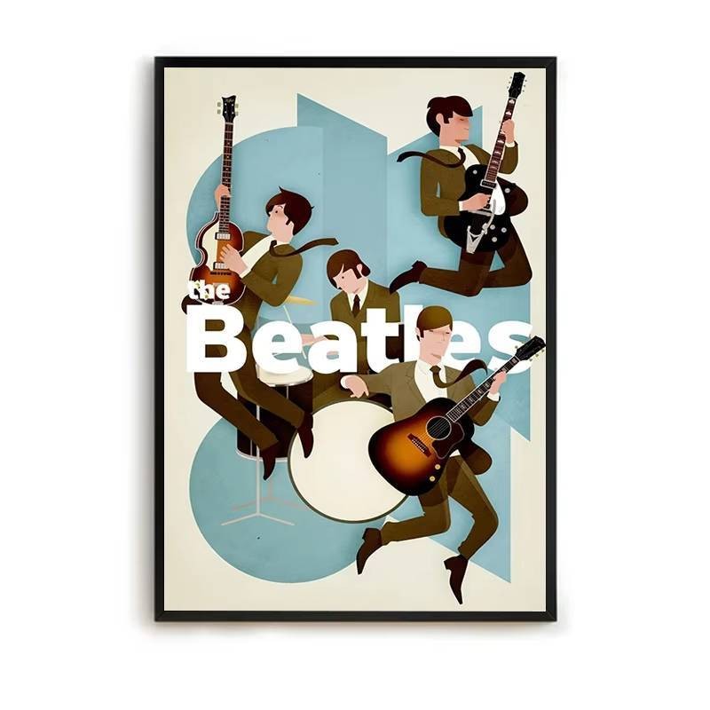Poster The-B-Beats của ban nhạc rock nổi tiếng được sử dụng để trang trí phòng khách, trang trí phòng ngủ nam, áp phích trang trí tường