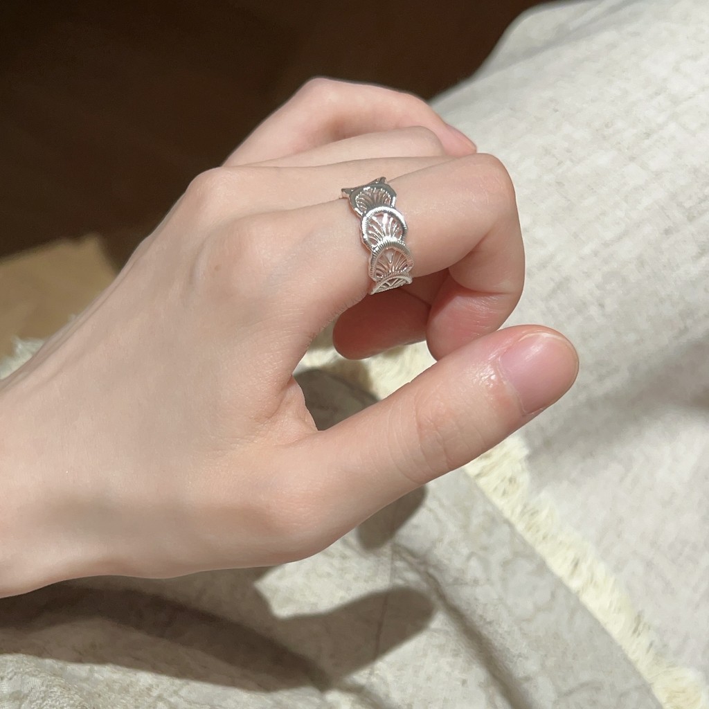 Nhẫn nữ đa năng chống phai màu bạc thời trang và đơn giản