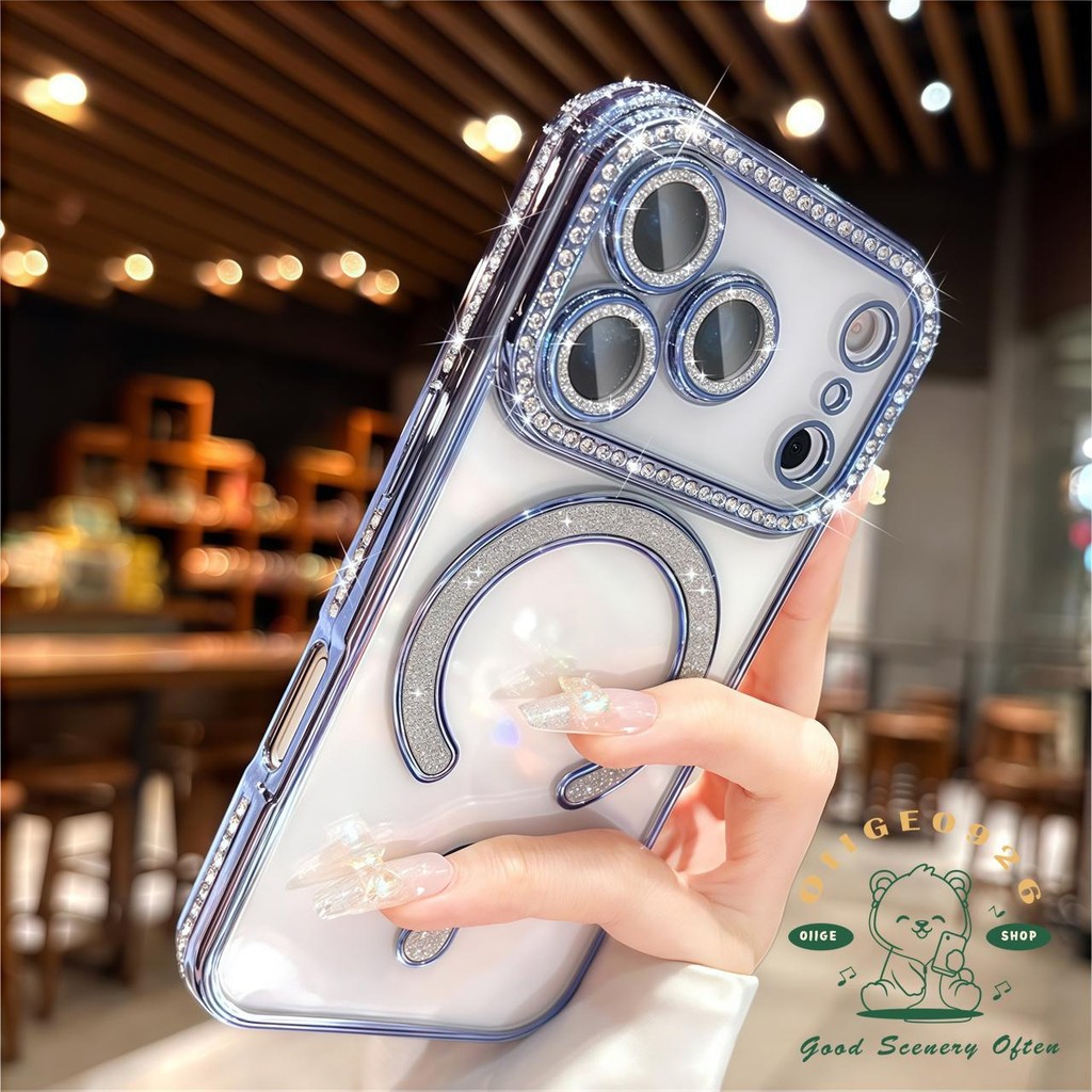 【 Ốp lưng iPhone17 】 Vỏ điện thoại từ tính mạ màu cam iphone17 Pro Max 16 15 14 13 12 11 cho vỏ iPhone Vỏ mềm silicon TPU chống sốc