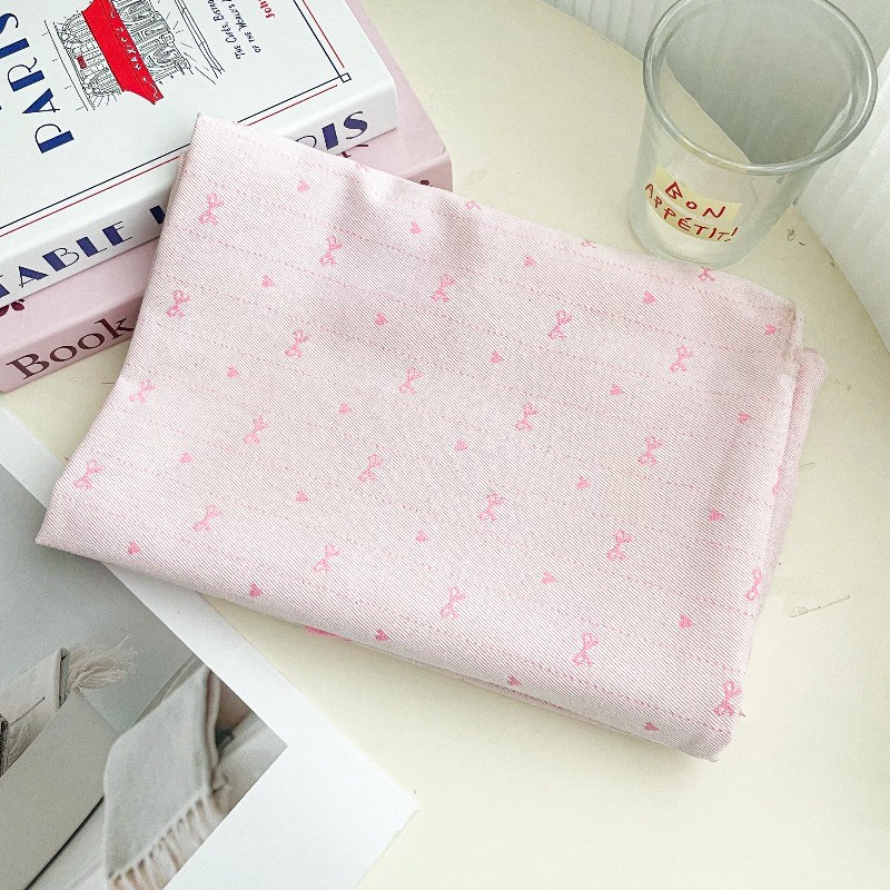 Nơ Tình Yêu Jacquard từ denim nhuộm polyester cotton, phù hợp làm phụ kiện handmade cho quần áo và hành lý, 0.5 mét