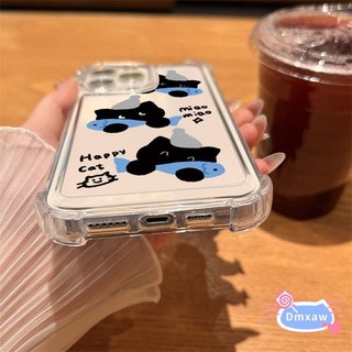 Ốp Điện Thoại Cá Mèo Đen Dễ Thương Cho iQOO 13 12 11 11S 10 9 8 7 5 3 Neo 10 9 9s 8 7 5 Pro SE 3 5G 4G Vỏ Trong Suốt Phim Hoạt Hình Bốn Cánh Mềm Chống Rơi Ốp Lưng