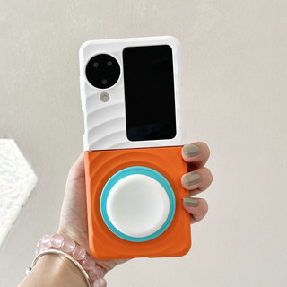Ốp điện thoại gấp cho Oppo Find N3 Flip Boyang Design Vỏ điện thoại tpu cứng hình tròn tương phản đơn giản