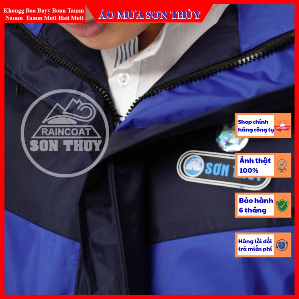 Bộ áo mưa 2 lớp Sơn Thủy K5, bộ quần áo mưa thời trang cao cấp màu xanh cải tím than aomuasonthuyhn