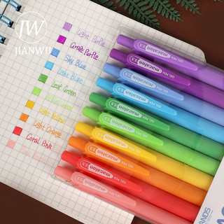 JIANWU 10 Cái / bộ Vintage Macaron Nhiều Màu Sắc Báo Chí Gel Bộ 0.5 Mm Viết Mịn Sáng Tạo Tạp Chí Đồ Dùng Học Sinh Văn Phòng Phẩm