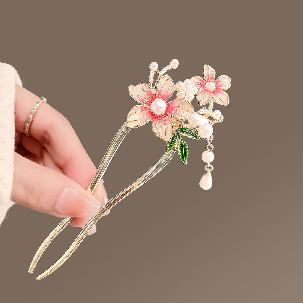 Kẹp tóc hình chữ U phong cách Trung Quốc với tua rua, phù hợp làm phụ kiện tóc cho các buổi tiệc ngày lễ