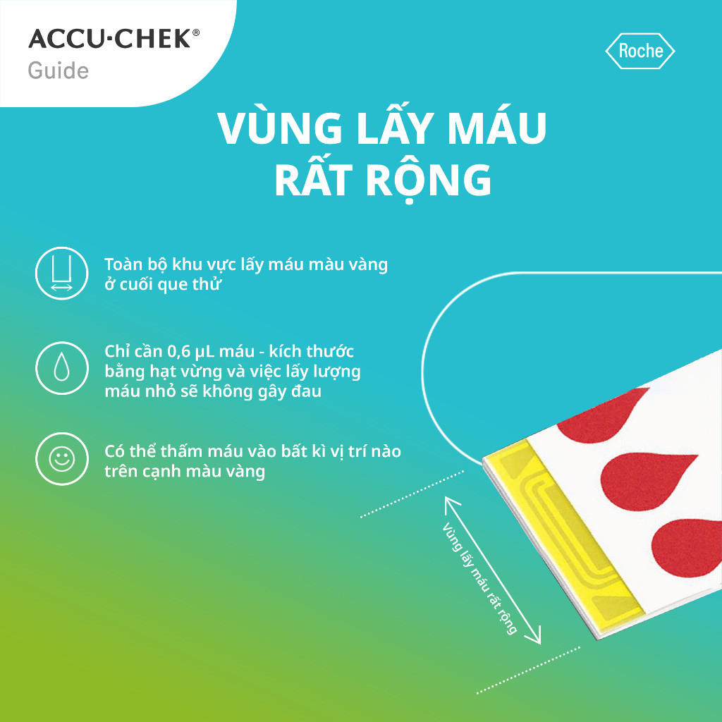 Máy đo đường huyết Accu-Check Guide + Kèm 25 que test thử máu và 6 kim lấy máu