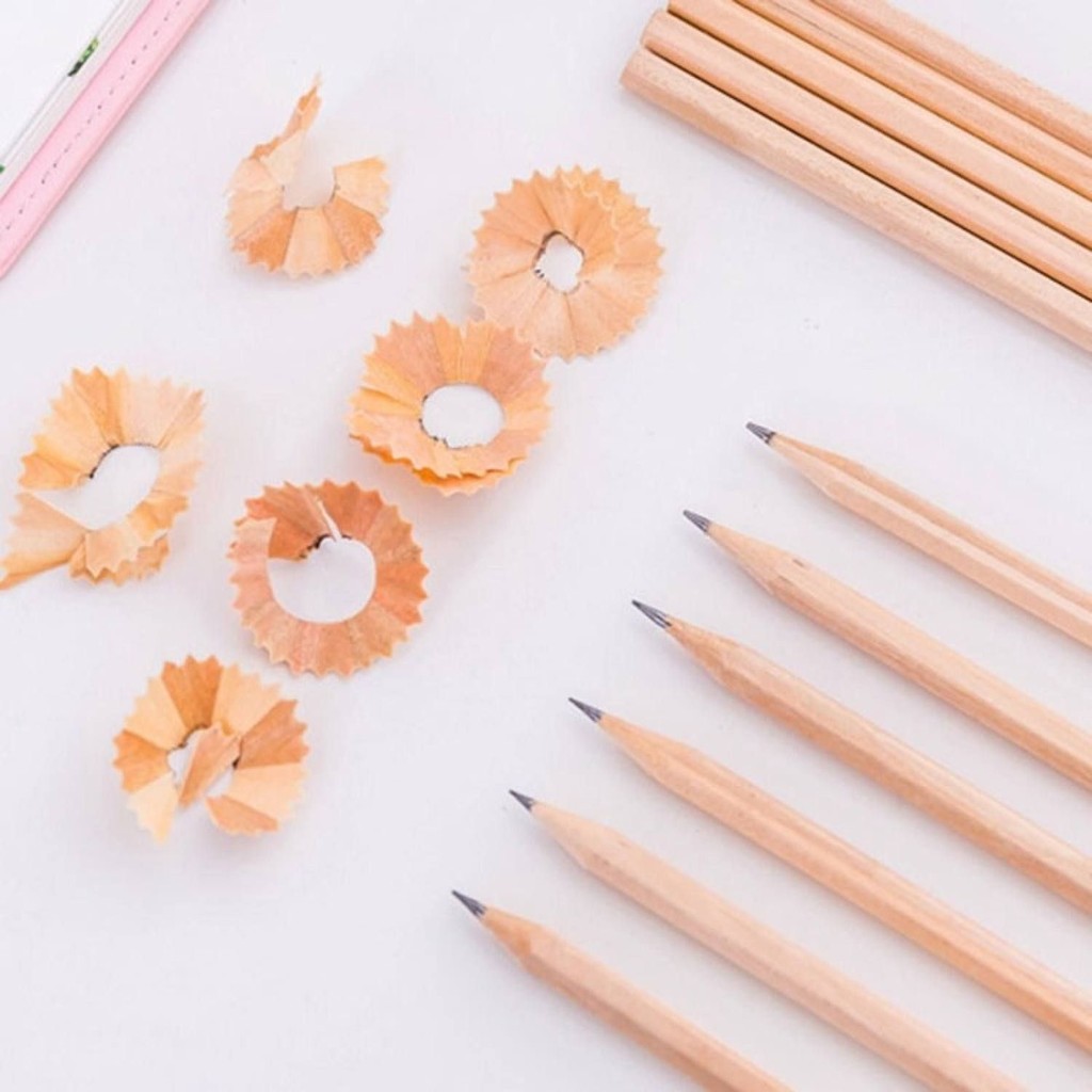 "Bút chì gỗ HB trơn - Set 3 cây chất lượng cao, cho viết lách mượt mà."