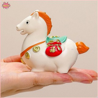 N & X Dễ Thương Cung Hoàng Đạo Ngựa Đồ Trang Trí Đường Béo Ngựa Tượng Thịnh Vượng Thịnh Vượng Biểu Tượng Của Cải Ngựa Linh Vật Nhựa Để Bàn Trang Trí Nhà Cửa Năm Mới.