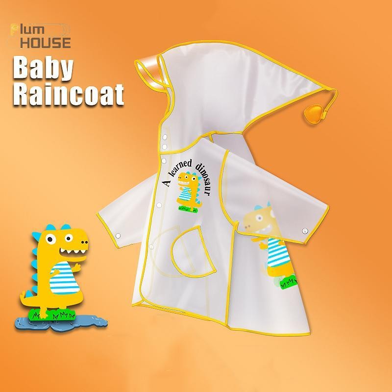 PlumHOUSE Trẻ Em EVA Hoạt Hình Áo Mưa Chống Thấm Nước Nhẹ Áo Mưa Cho Bé Trai Bé Gái Mẫu Giáo Trường Chơi Ngoài Trời Đen Vàng Hồng VN