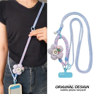 Phụ kiện điện thoại di động Dopamine Cotton Dây buộc điện thoại di động Thân dài có thể quay lại Dây đeo điều chỉnh đa chức năng Camera ngoài trời Dây chuyền chống thất lạc phổ biến cho điện thoại di động