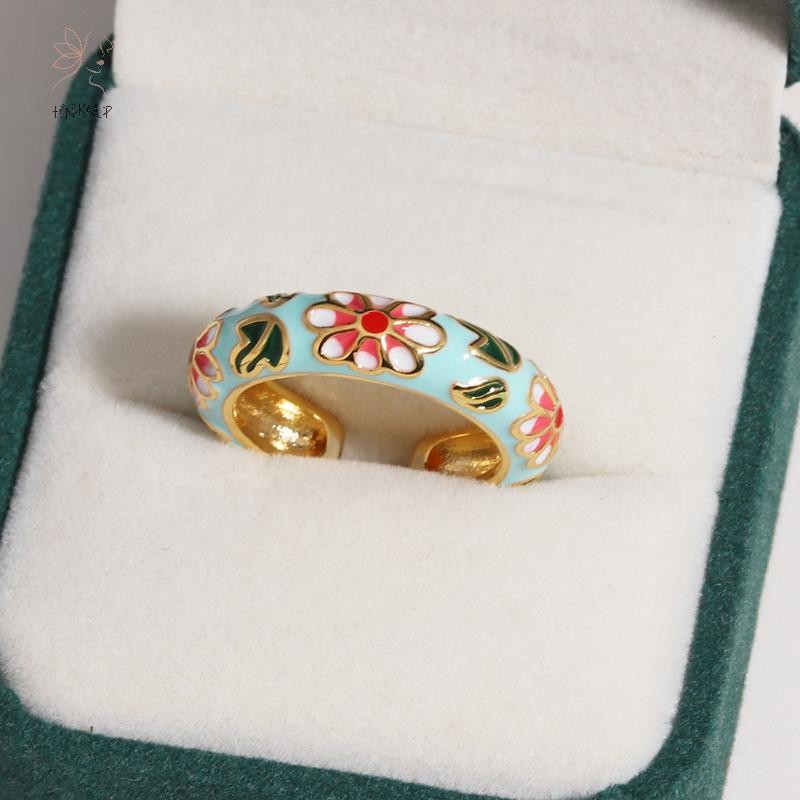 Nhẫn hình học vintage đa màu sắc, phù hợp làm món quà trang sức cho lễ cưới và đính hôn.