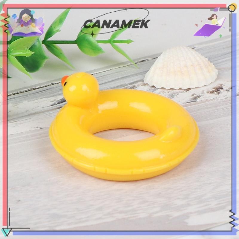CANAMEK 1: 6 1: 12 Nhà búp bê thu nhỏ vịt vàng cuộc sống vòng bơi cho búp bê trang trí nhà búp bê CSF