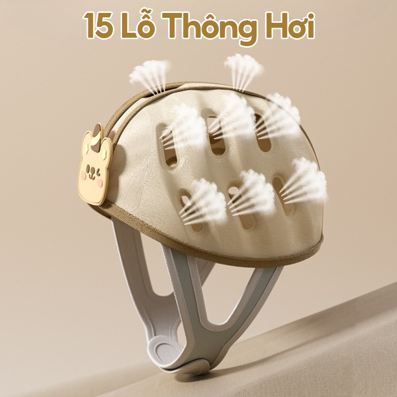 Nón Bảo Hiểm Trẻ Em Chống Ngã Điều Chỉnh Vòng Đầu, Bảo Vệ 360°, Siêu Nhẹ Thoáng Khí, nón cho bé tập bò, tập đi, vận động