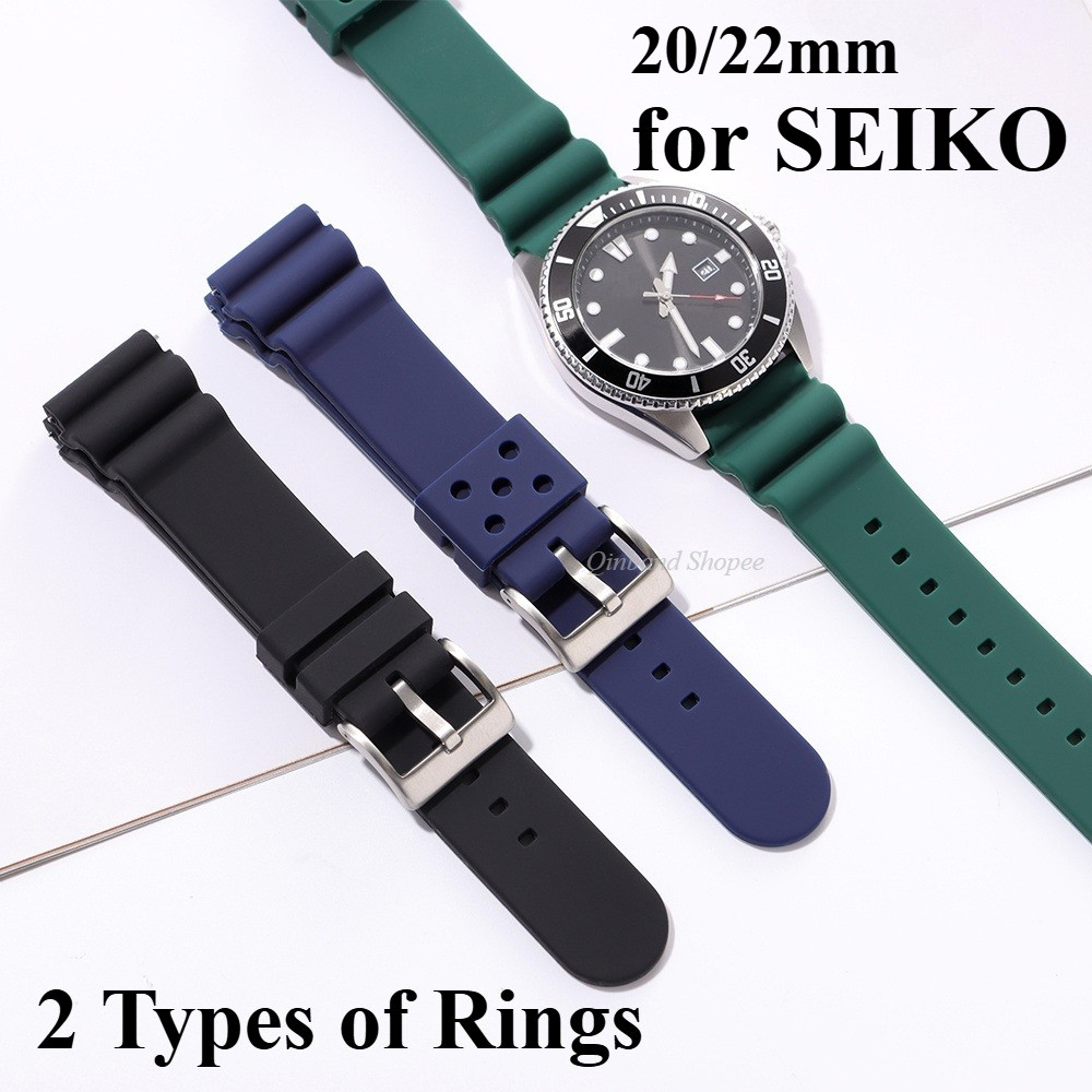 Dây đeo đồng hồ cao su silicon phát hành nhanh cho Seiko 5 Diver 20mm 22mm Dây đeo đồng hồ dành cho nam Vòng tay cỡ lớn SKX007 SKX009 Dây đeo đồng hồ đen xanh lặn