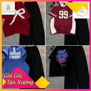 XẢ HÀNG TỔNG HỢP CÁC SÉT BỘ QUẦN ỐNG RỘNG CẠP CHUN HACK DÁNG + MIX ÁO PHÔNG FORM RỘNG TAY LỠ-