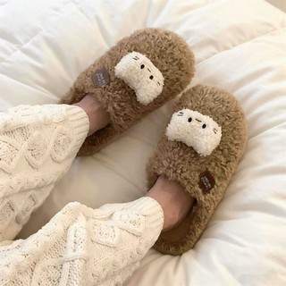 XIXITIAO Dép Cotton Nữ Mùa Đông Mềm Mại Dễ Thương Mèo Con Ấm Áp Thường Ngày Học Sinh Gia Đình