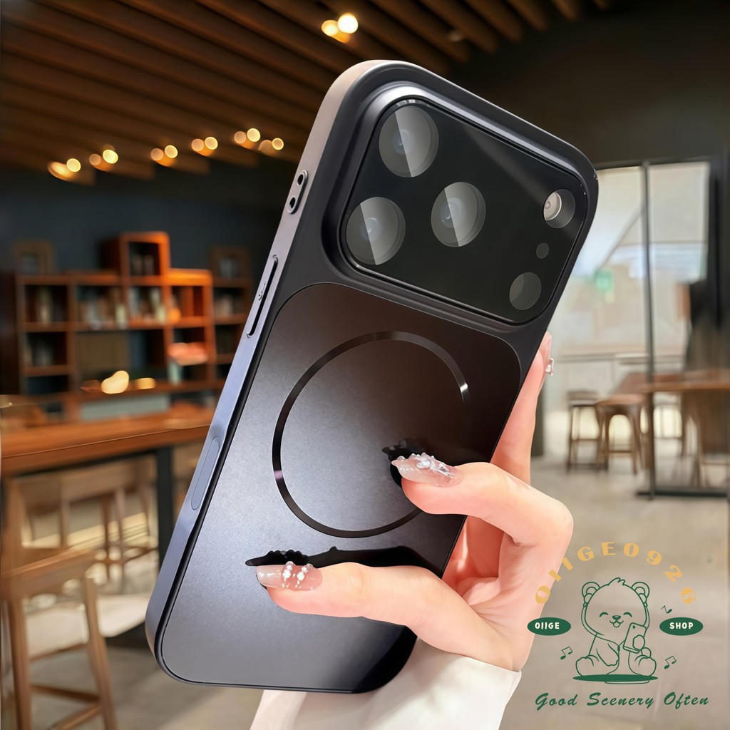 【 Ốp lưng iPhone17 】 Vỏ điện thoại từ tính mờ dạng lỏng màu cam iphone17 Pro Max 16 15 14 13 cho vỏ iPhone Vỏ mềm silicon TPU chống sốc