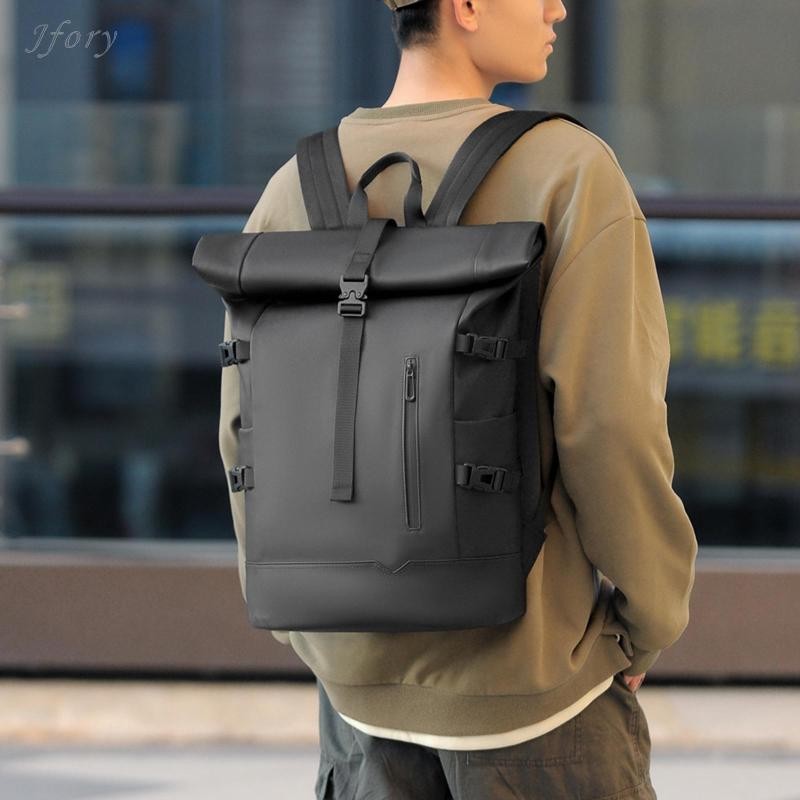 Ba lô Jfory Rolltop dành cho nam có tay cầm Quà tặng Ba lô Daypack thông thường để đi bộ đường dài