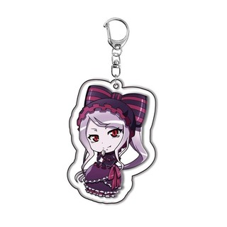 Anime Overlord Keychain Cartoon Figure Ainz Ooal Gown albedo Shalltear Bloodfallen Pendant Key Ring Bag Accessories Jewe