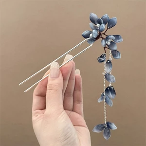 MAUROPOLI - Kẹp tóc hoa cổ điển và mũ Hanfu cao cấp, phụ kiện tóc sườn xám dành cho cô gái
