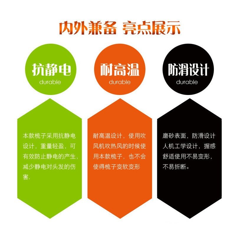 Lược chải tóc đuôi nhọn răng lớn 3K3J