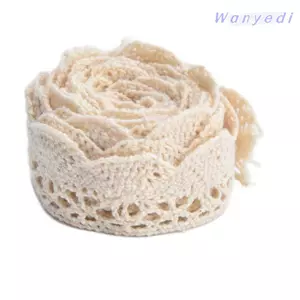 WANYEDI 1 Chiếc Viền Ren Cotton, Chiều Rộng 2cm 20 Sân Chiều Dài Vải Ren Ruy Băng, Vintage Màu Be & Trắng & Đen Sòe Ren Cạnh Để Trang Trí Rèm