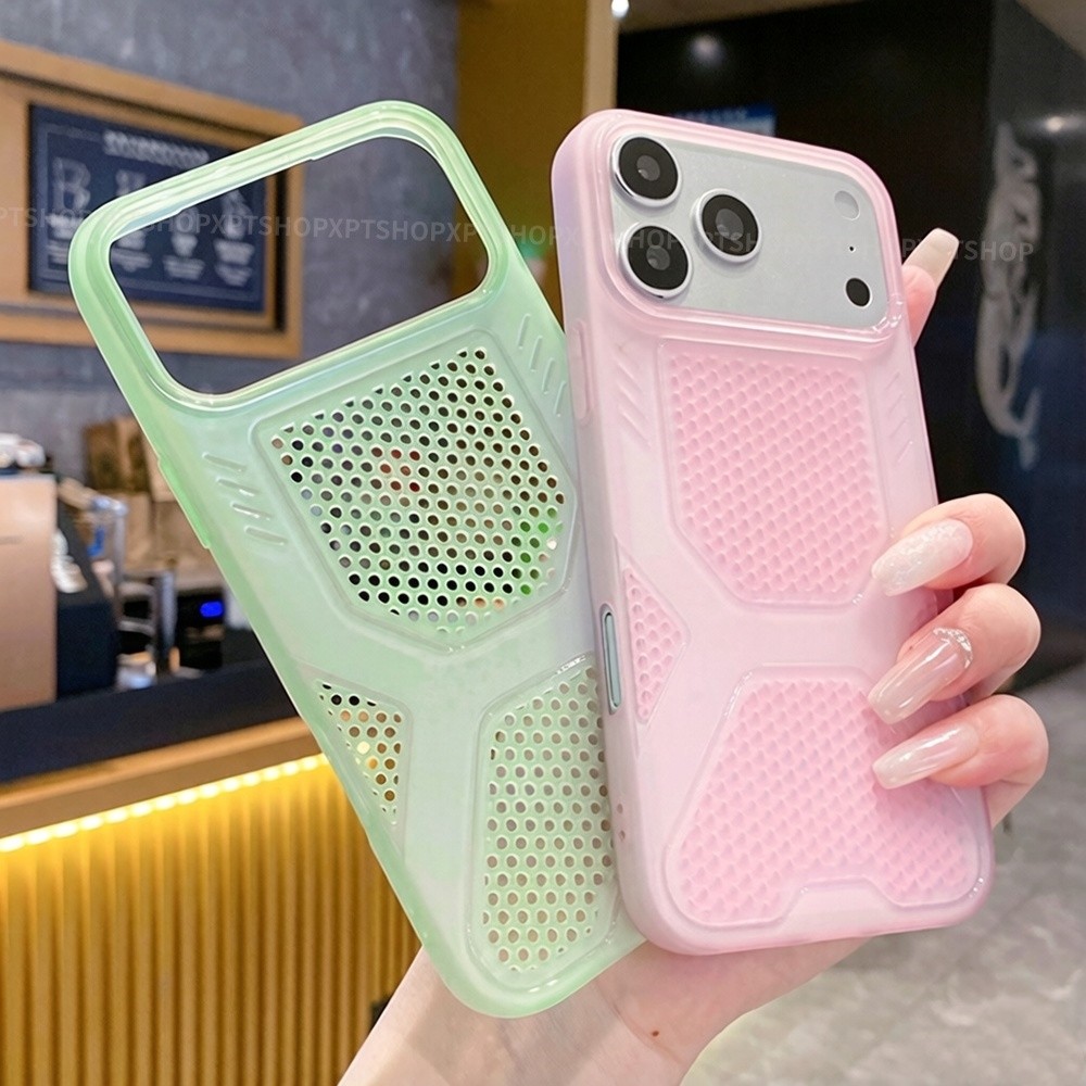 Ốp điện thoại mềm tản nhiệt Ice Peak cho iPhone 17 Pro Max 16 Plus 15 14 13 12 11 Vỏ bảo vệ chống sốc