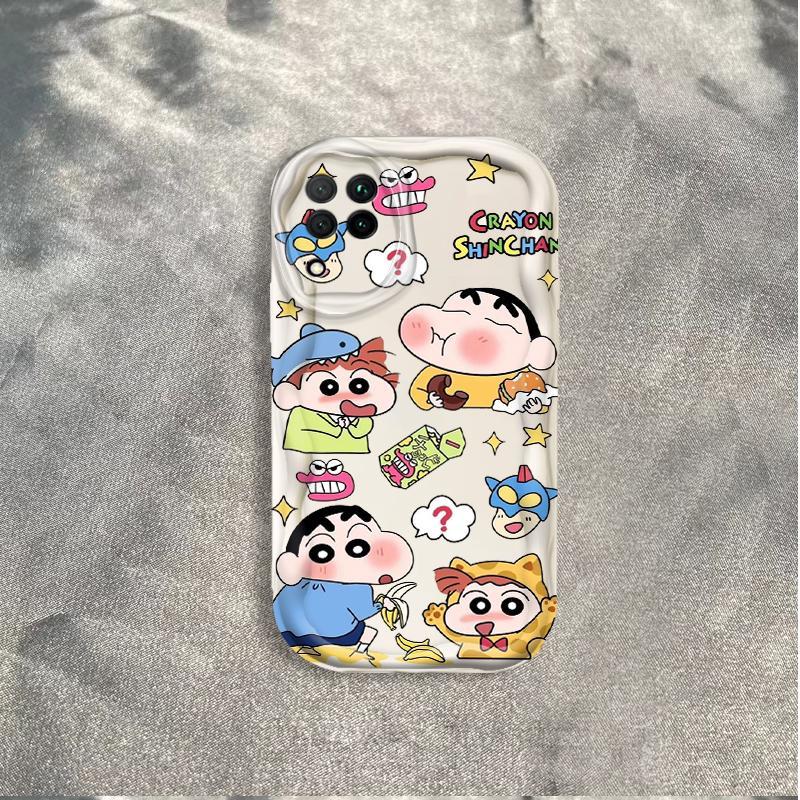 Ốp Silicon Hoạt Hình Cho Samsung A12 A22 4G M12 3D Thẩm Mỹ Mềm Ốp lưng TPU Kitty Crayon Shin-chan Sinh Viên Chống Sốc